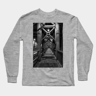 The High Level Bridge, Newcastle upon Tyne - Monochrome Long Sleeve T-Shirt